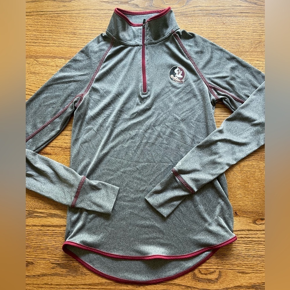 Colosseum Florida State/ FSU boys 1/4 zip with thumb holes-SMALL-GRAY